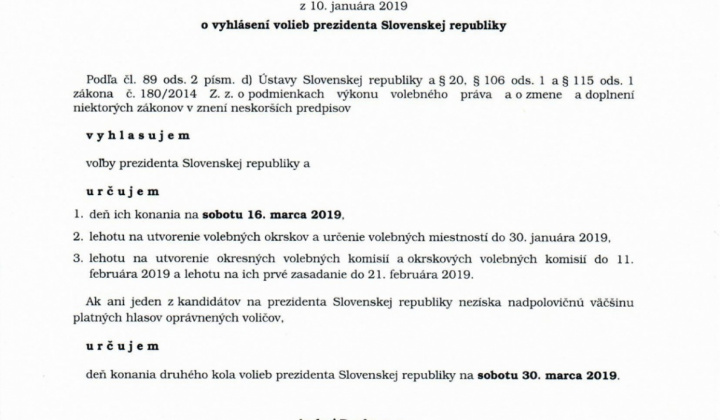 Aktuality / Voľby prezidenta SR - 2019