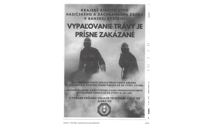 Fotka pre článok Vypaľovanie trávy je prísne zakázané!