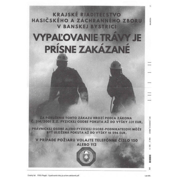 Menšia fotka pre článok Vypaľovanie trávy je prísne zakázané!